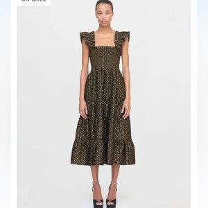 Hill House home Ellie Nap dress metallic brocade size L NWT